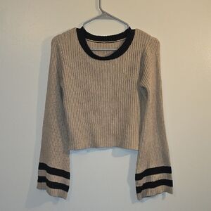 SHEIN Beige and Black Striped Crop Top LOT D